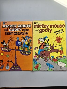 Vintage Comics Mickey Mouse and Goofy Explore Energy And Energy Conservation